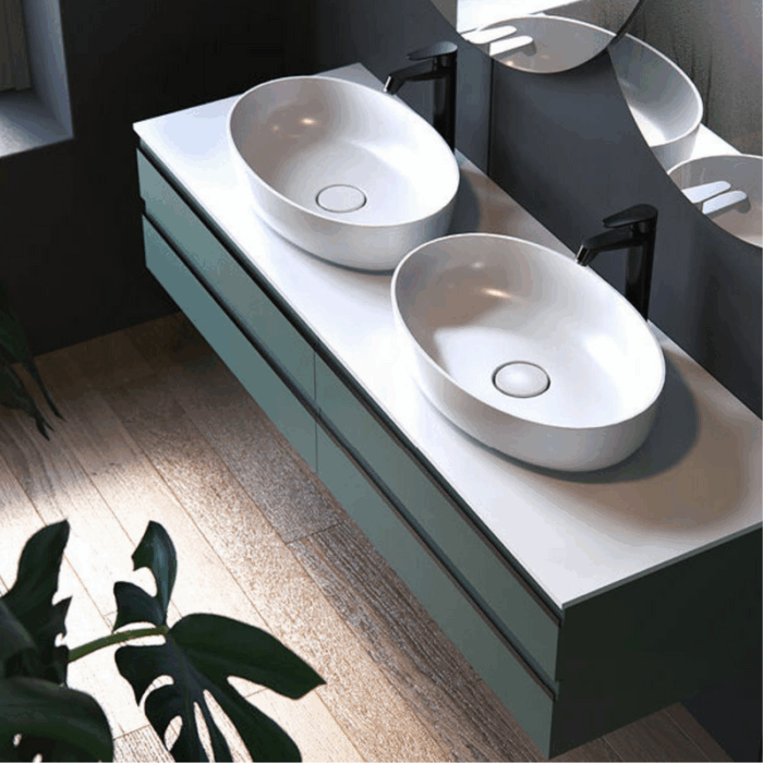 Lavoar pe blat din compozit KERROCK® Soft 550x360 mm, semi-mat - imagine 4