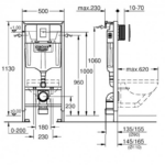 Ramă GROHE rapid SL pentru vas WC suspendat cu clapetă Skate Cosmo Crom - imagine 2