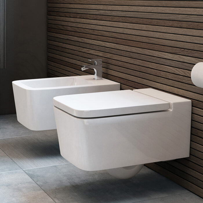Vas WC suspendat Inspira Square Rimless® cu capac SoftClose - imagine 3