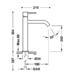 Baterie înaltă pentru lavoar STUDY EXCLUSIVE - imagine 2