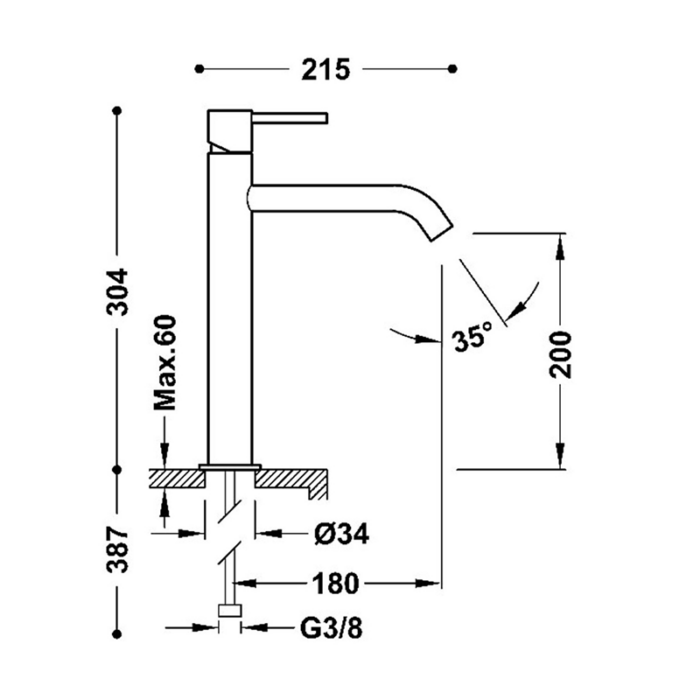 Baterie înaltă pentru lavoar STUDY EXCLUSIVE - imagine 2