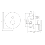 Baterie încorporată de duș/cadă Omnires Y - imagine 4