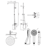 Coloană termostatică pentru duș cu pipă cadă Omnires Y - imagine 2