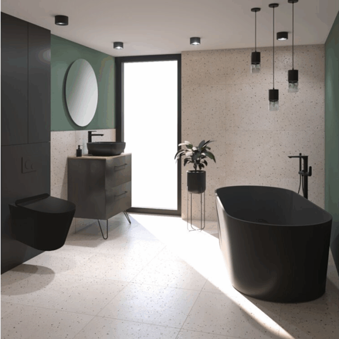 Cadă de baie freestanding din compozit Omnires OVO M+ 1600x750 mm - imagine 8