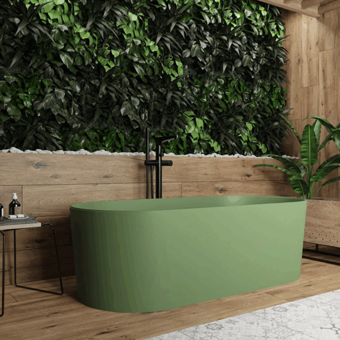 Cadă de baie freestanding din compozit Omnires OVO M+ 1600x750 mm - imagine 6