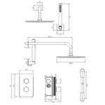 Sistema termostatică de duș încorporată Omnires Contour - imagine 3