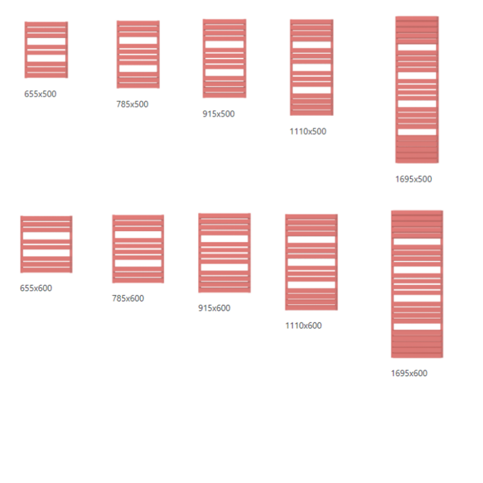 Uscător pentru prosoape electric Terma WARP T BOLD, mărime și culoare la alegere - imagine 7