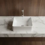 Lavoar pe blat ROCA The Gap Square 390x370 mm, alb lucios - imagine 2