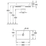 Lavoar pe blat Villeroy&Boch Collaro Square 560x360 mm - imagine 5