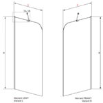 Paravan pentru cadă Torrenta PNJ II 800x1500 mm - imagine 6