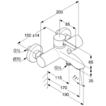 Baterie pentru cadă/duș Kludi Bozz - imagine 3