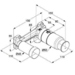 Corp încastrat pentru baterie lavoar cu 2 treceri Kludi - imagine 2