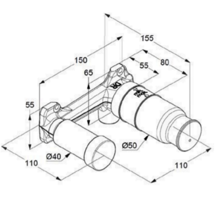 Corp încastrat pentru baterie lavoar cu 2 treceri Kludi - imagine 2