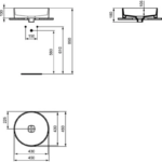 Lavoar pe blat Ideal Standard Strada II 450x450 mm - imagine 3