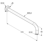 Braț de duș Kludi A-QA lungime 40 cm - imagine 2