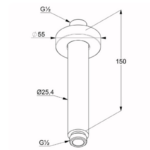 Braț de duș Kludi A-QA vertical DN15 - imagine 2