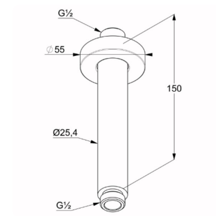 Braț de duș Kludi A-QA vertical DN15 - imagine 2