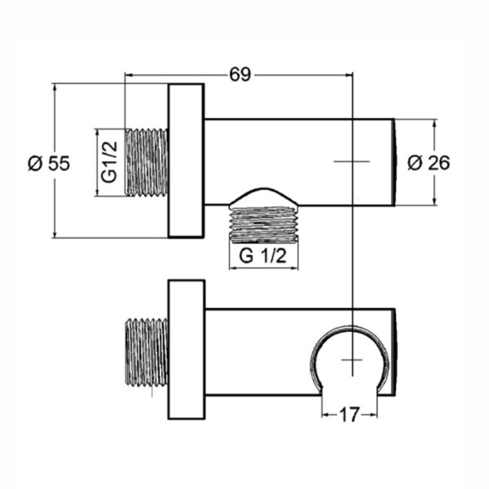 Suport cu conexiune pentru duș Kludi A-QA - imagine 2