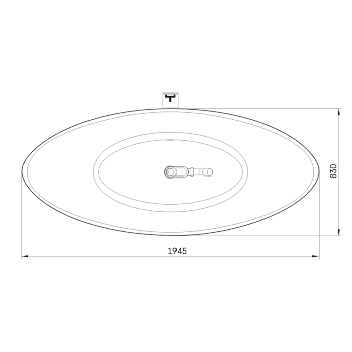 Cadă de baie din material compozit SilkStone FELICE 1945x830mm, culoare la alegere - imagine 7