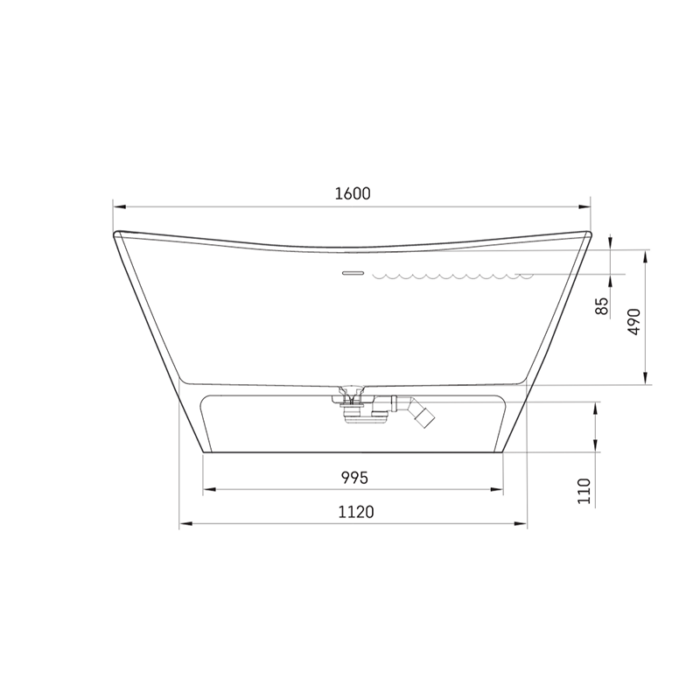 Cadă de baie din material compozit SilkStone Amore 1600x850mm, culoare la alegere - imagine 6