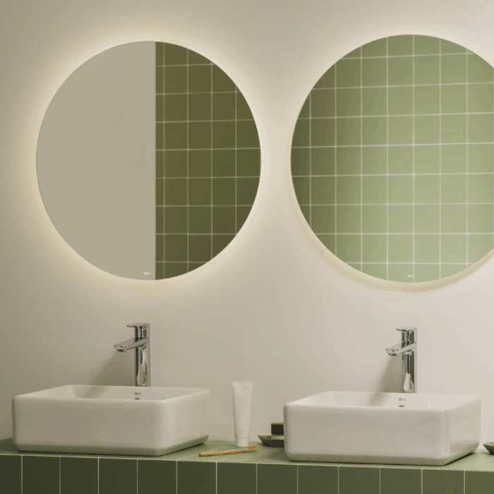 Lavoar pe blat ROCA The Gap Square 390x370 mm, alb lucios - imagine 3