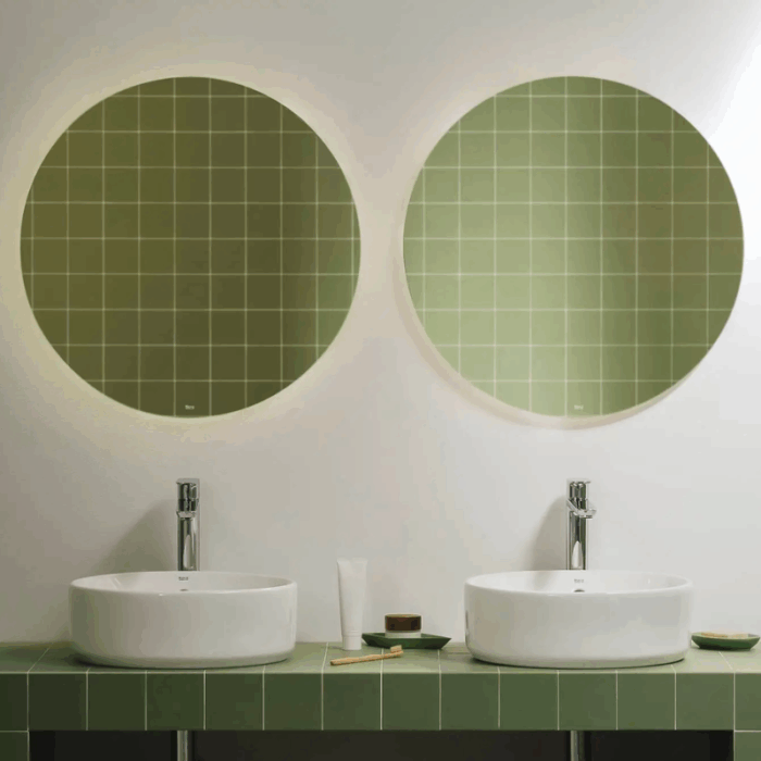 Lavoar pe blat ROCA The Gap Round 390x390 mm, alb lucios - imagine 2