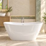 Cadă de baie din material compozit Cast Stone Amore 1600x850mm, culoare la alegere