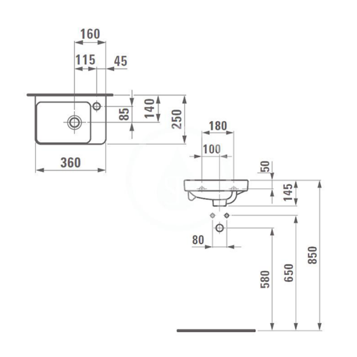 Lavoar suspendat Laufen Pro S 360х250 mm - imagine 4