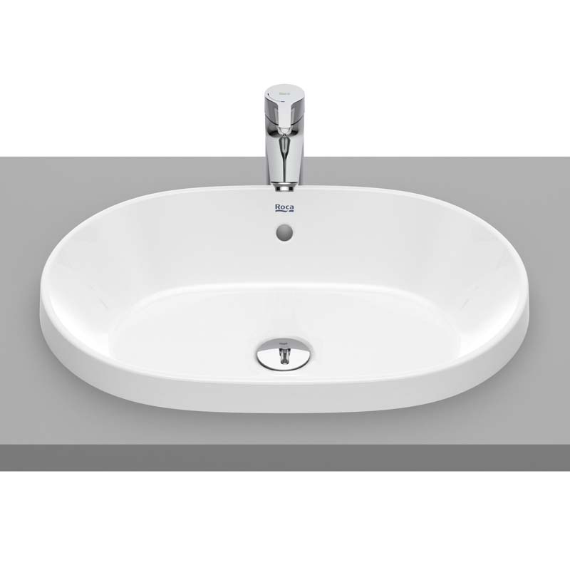 lavoar-in-blat-roca-the-gap-round-550x390-a3270y5000 Lavoar in blat ROCA The Gap Round 550x390 mm, alb lucios - imagine 1