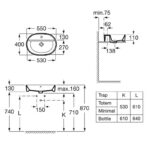 Lavoar pe blat ROCA The Gap 550x400 mm - imagine 2