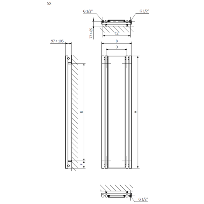 Radiator Terma ROLO Mirror, mărime și culoare la alegere - imagine 5