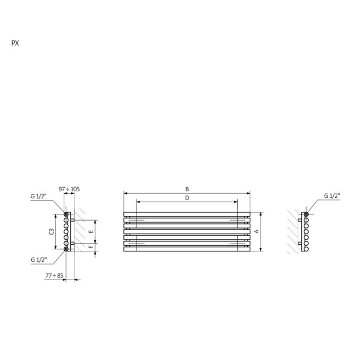 Radiator orizontal Terma ROLO Room H, mărime și culoare la alegere - imagine 7