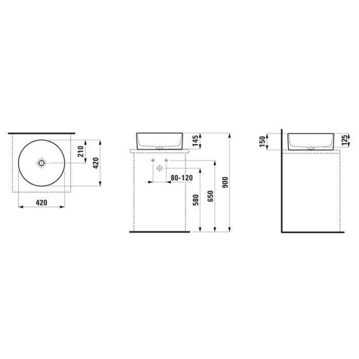 Lavoar pe blat Laufen Savoy 420 mm - imagine 3
