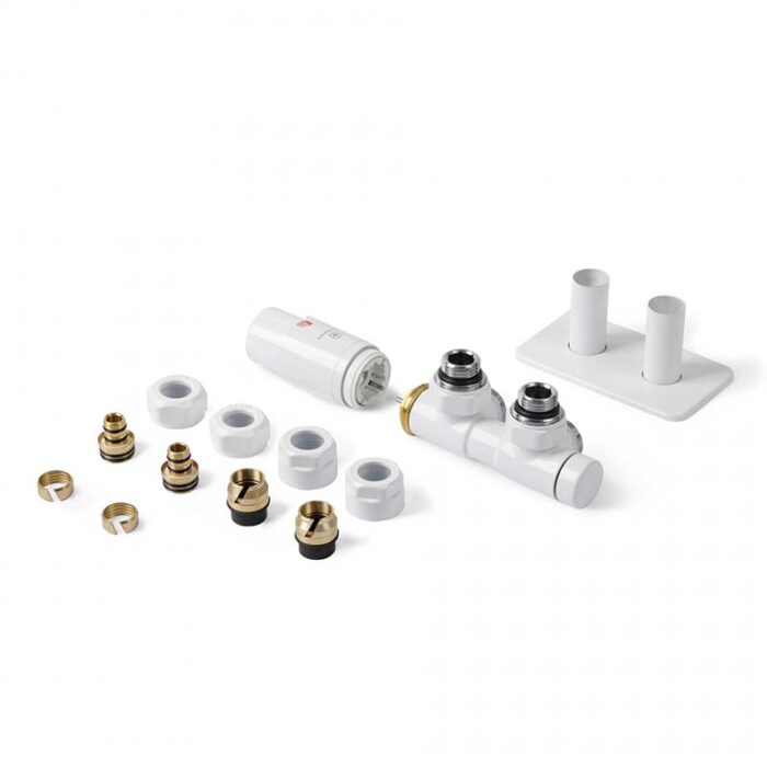 Set robineți termostatici pentru uscător de prosoape Twins All in One, culoare la alegere - imagine 4