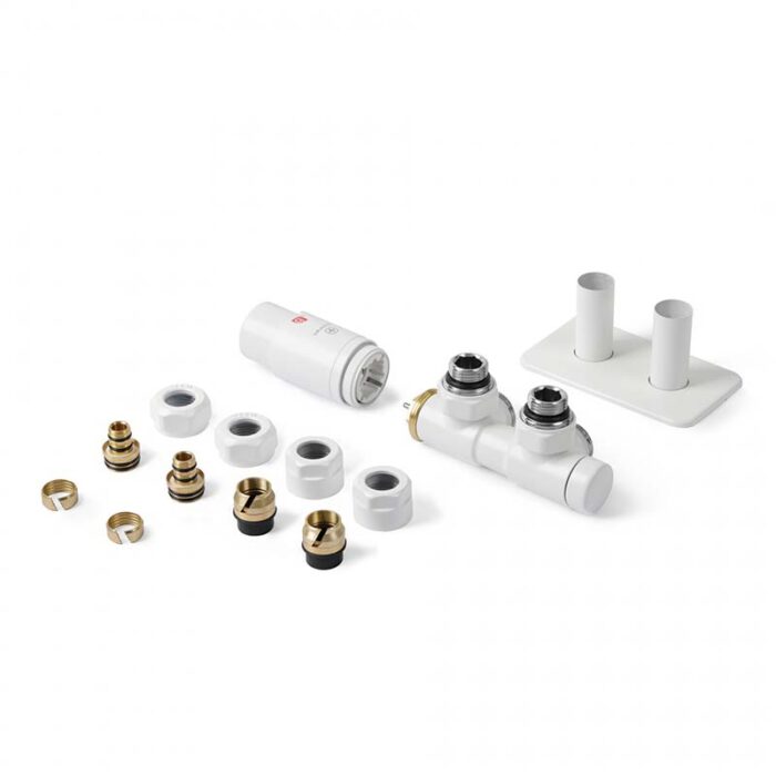 Set robineți termostatici pentru uscător de prosoape Twins All in One, culoare la alegere - imagine 2