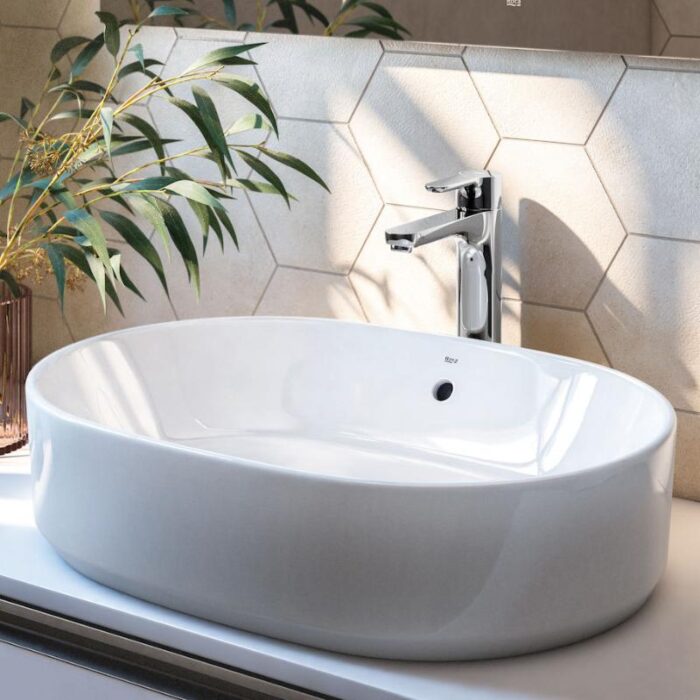 Lavoar pe blat ROCA The Gap 550x390 mm, alb lucios - imagine 4