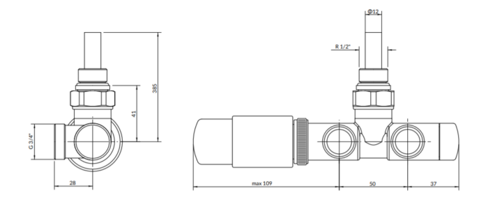 Set robineți termostatici pentru uscătoare combinate Unico All in One, culoare la alegere - imagine 6
