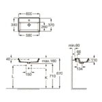 Lavoar in blat ROCA The Gap Square 600x390 mm - imagine 2