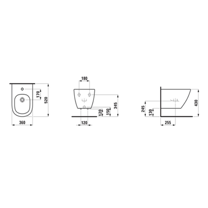 Bideu suspendat Laufen LUA - imagine 5