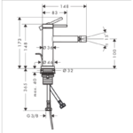 Baterie pentru bideu Tecturis S 110 mm, culoare la alegere - imagine 3