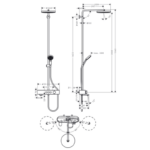 Coloană de duș cu termostat Pulsify S 260 1jet, crom - imagine 4