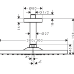 Cap de duș cu suport Raindance E 300 1 jet, culoare la alegere - imagine 4