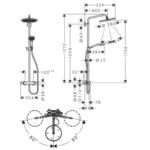 Coloana de duș cu termostat Croma Select S 280 1jet, culoare la alegere - imagine 5