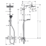 Coloană de duș cu termostat Crometta E 240 1jet, crom - imagine 8