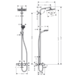 Coloană de duș cu termostat Crometta E 240 1jet, crom - imagine 5