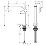 Baterie înaltă pentru lavoar Tecturis E 240 mm, culoare la alegere - imagine 4