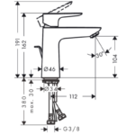 Baterie pentru lavoar Talis E 110 mm, culoare la alegere - imagine 7
