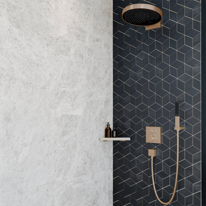 Baterie dus cu  termostat Hansgrohe Ecostat  cu montaj ascuns cu 2 functii, culoare la alegere - imagine 2