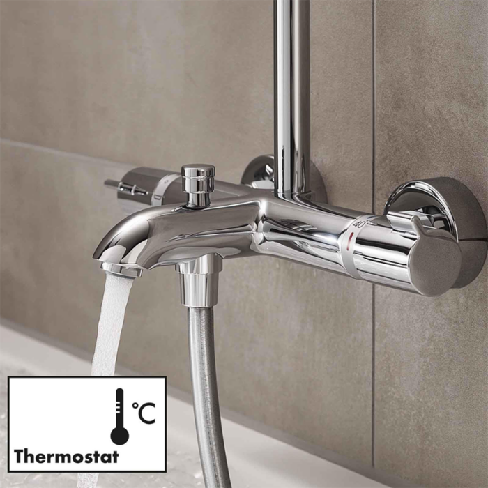 Coloană de duș cu termostat Crometta S 240 1jet, crom - imagine 5
