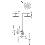 Sistem de duș încorporat Tres Study Exclusiv montarea din tavan, culoarea la alegere - imagine 2